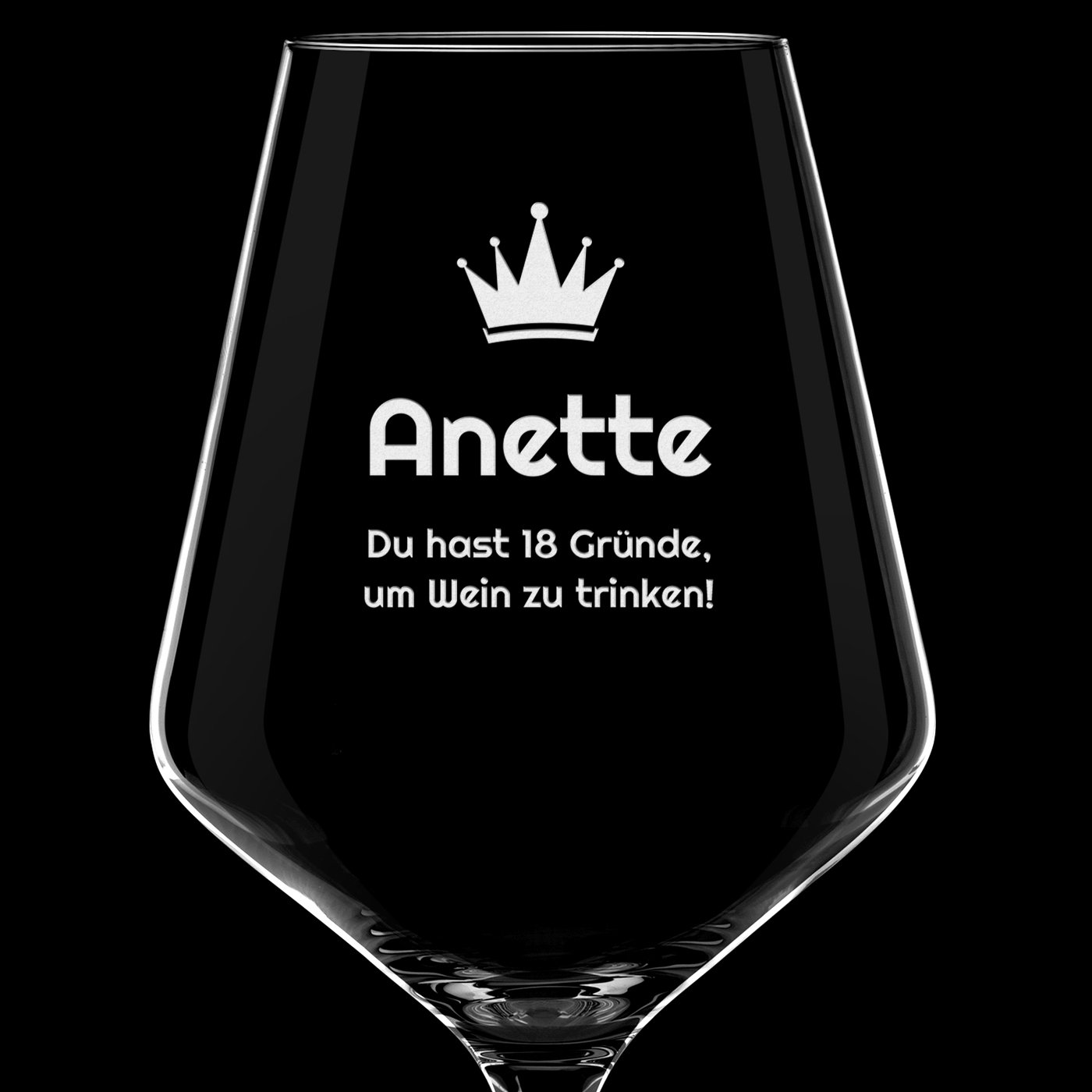 6er Avant-garde Weingläser Set mit Gravur für sie zum 18. Geburtstag