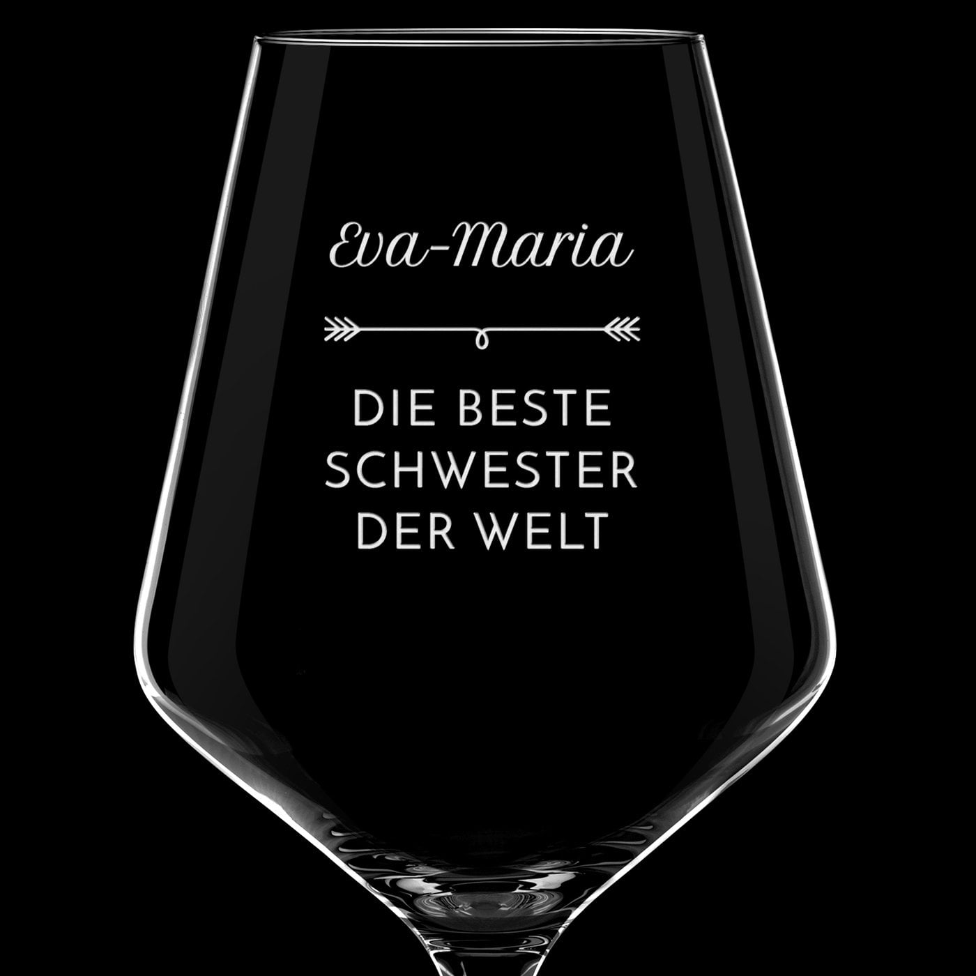 6er Avant-garde Weingläser Set mit Gravur für Ihre Schwester