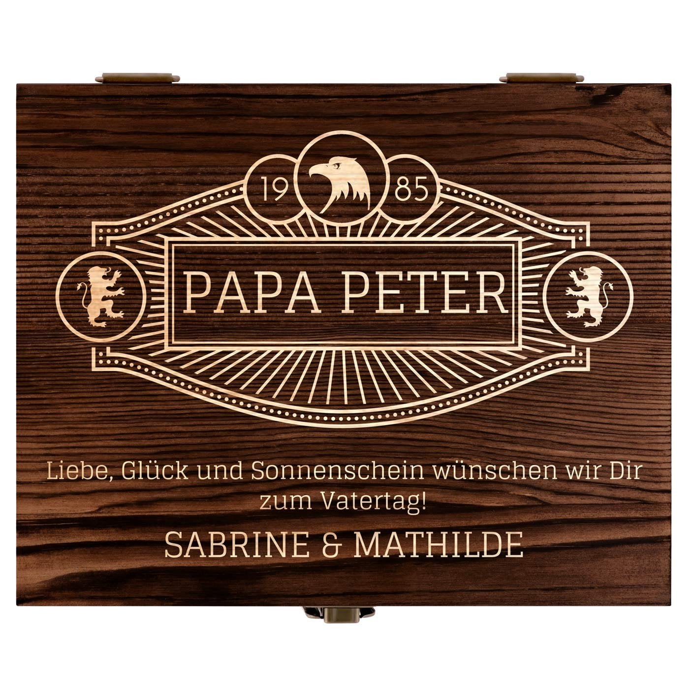 Whisky Steine Set in Holzbox mit 2 Gläsern und Gravur für Ihren Papa zum Vatertag
