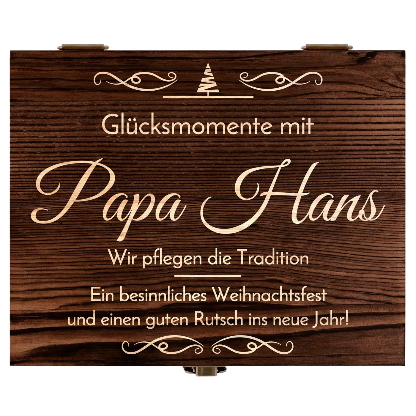 Whisky Steine Set in Holzbox mit 2 Gläsern und Gravur für Ihren Papa zu Weihnachten