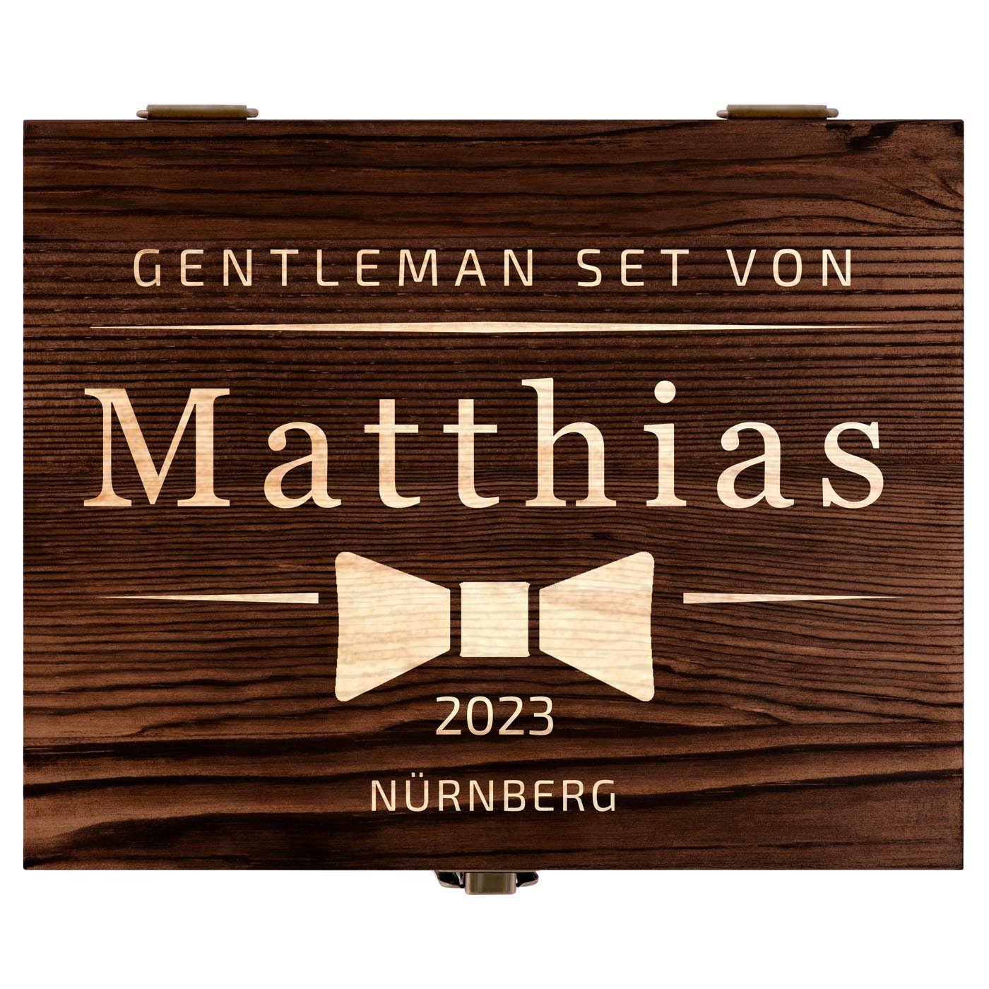 Whisky Steine Set in Holzbox mit 2 Gläsern und Gravur für einen Gentleman
