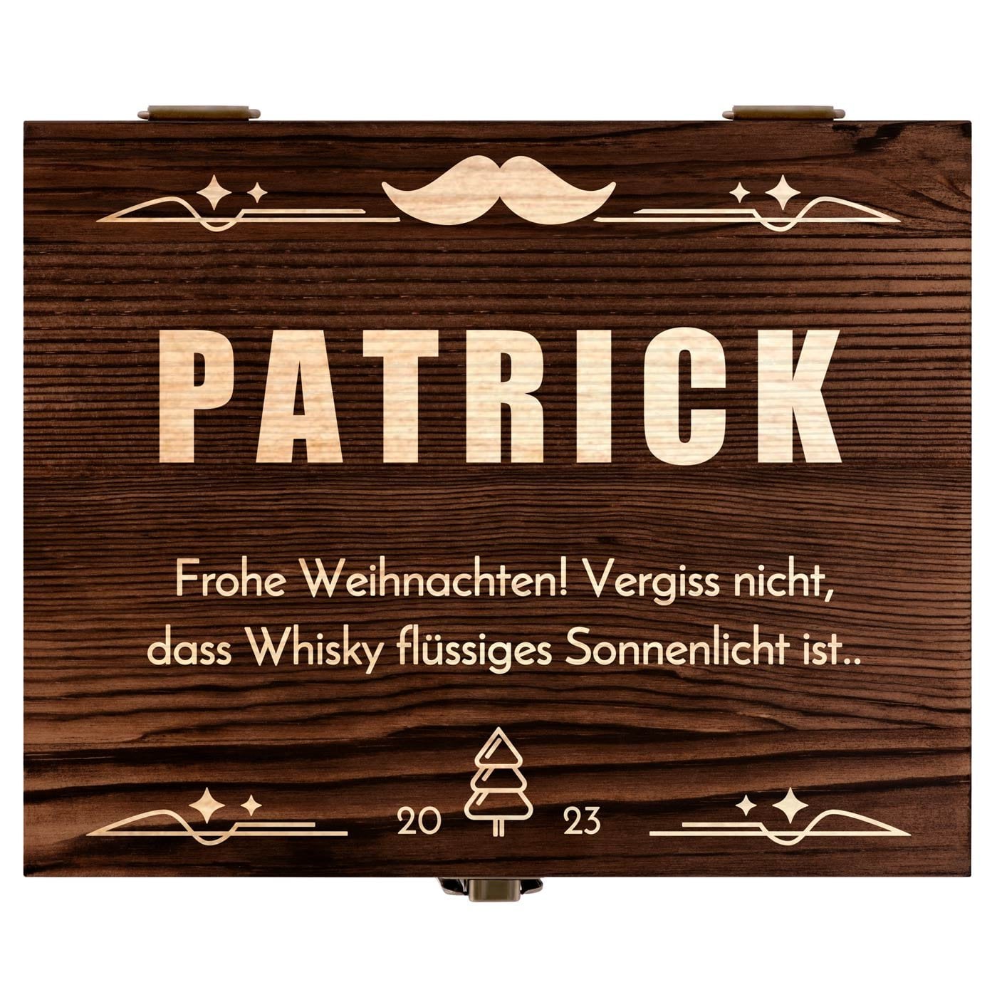 Whisky Steine Set in Holzbox mit 2 Gläsern und Gravur für einen Gentleman zu Weihnachten