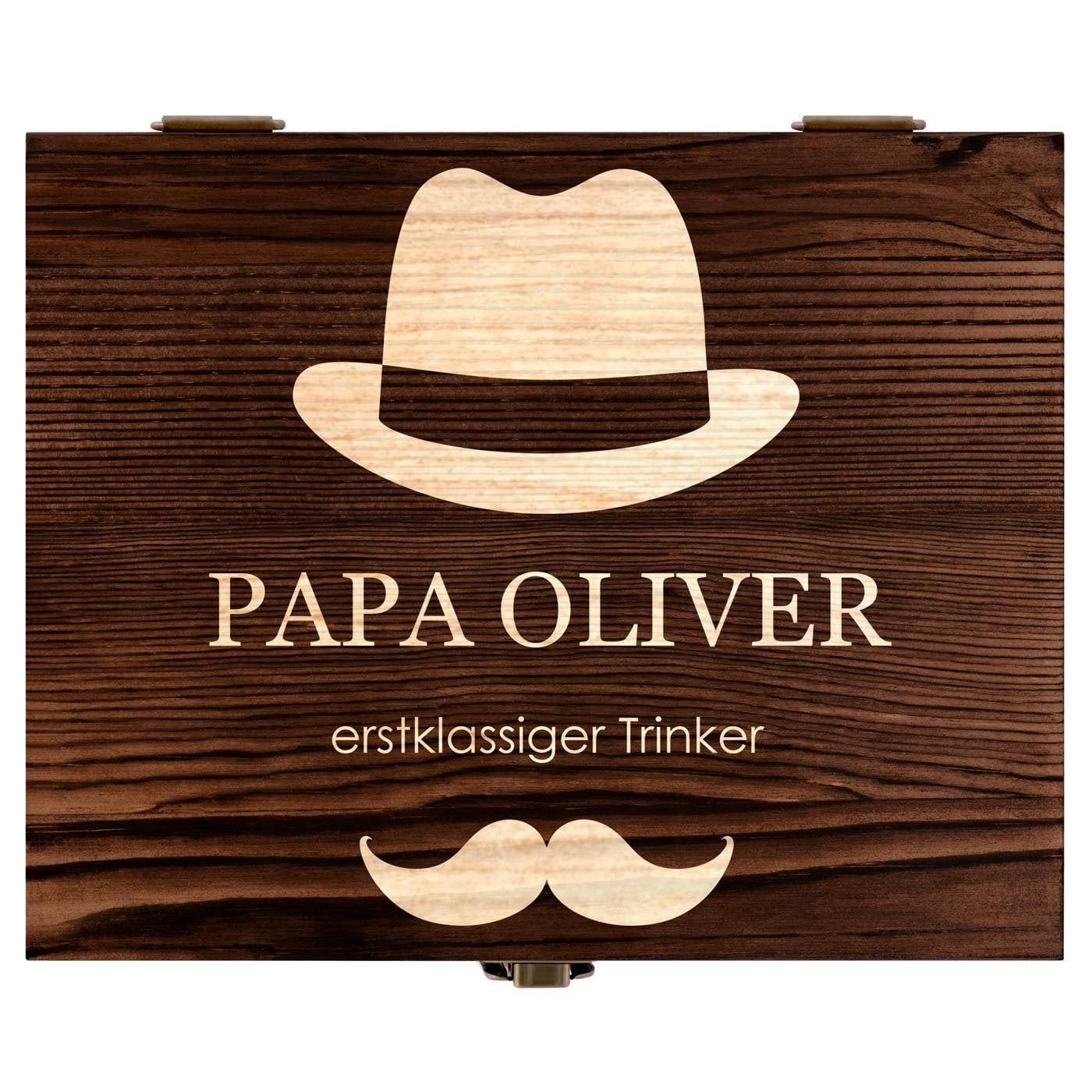 Whisky Steine Set in Holzbox mit 2 Gläsern und Gravur für Ihren Papa