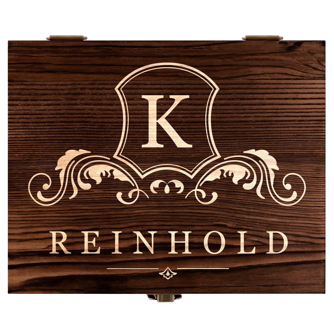 Whisky Steine Set in Holzbox mit 2 Gläsern und Gravur für einen Gentleman Initial Nachname