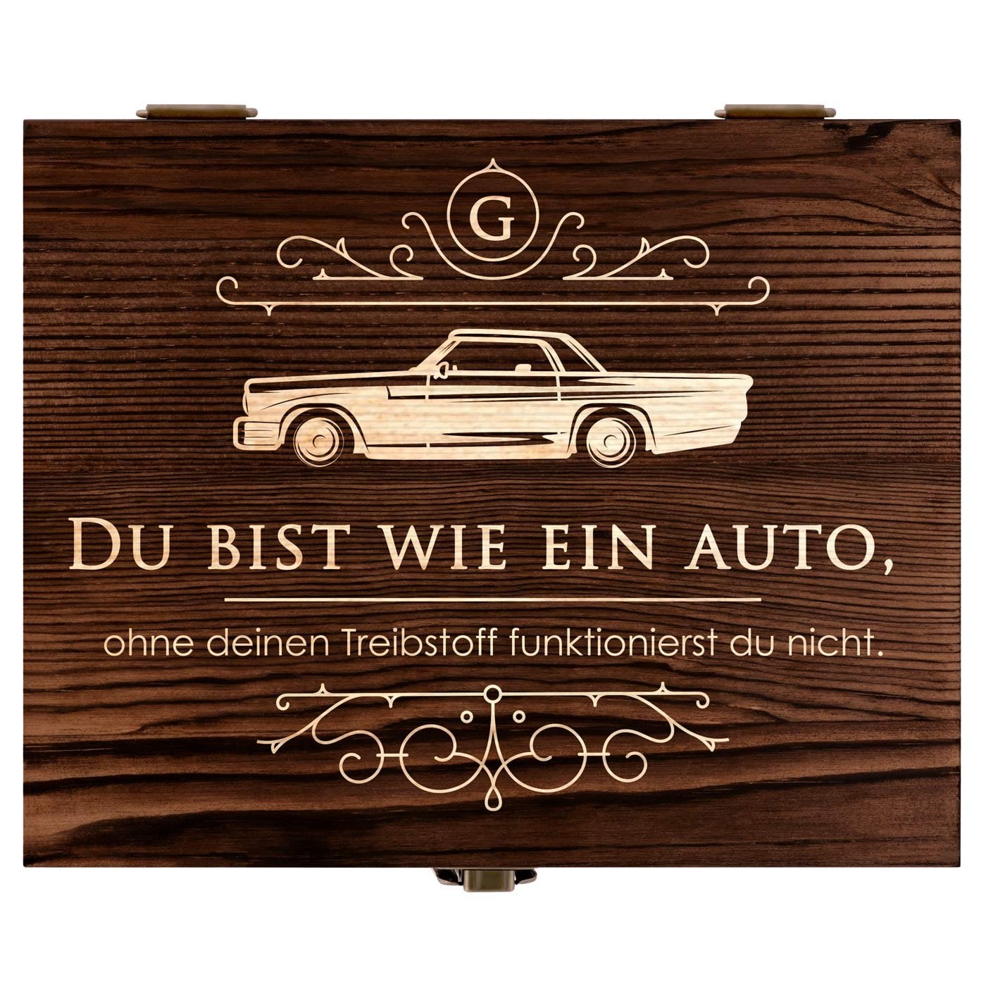 Whisky Steine Set in Holzbox mit 2 Gläsern und Gravur für einen Fahrer