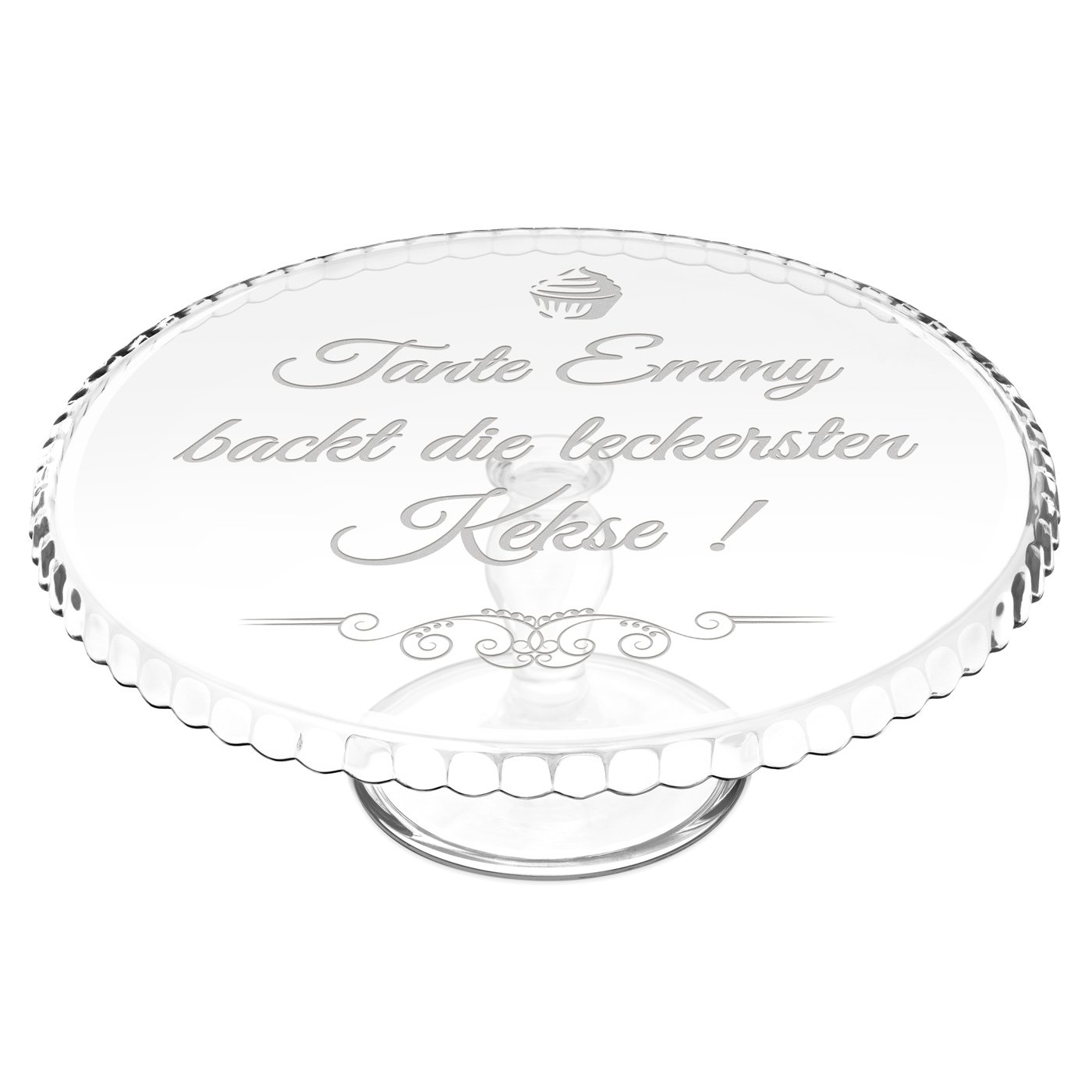 Servierplatte aus Glas mit Gravur für sie, für eine Tante