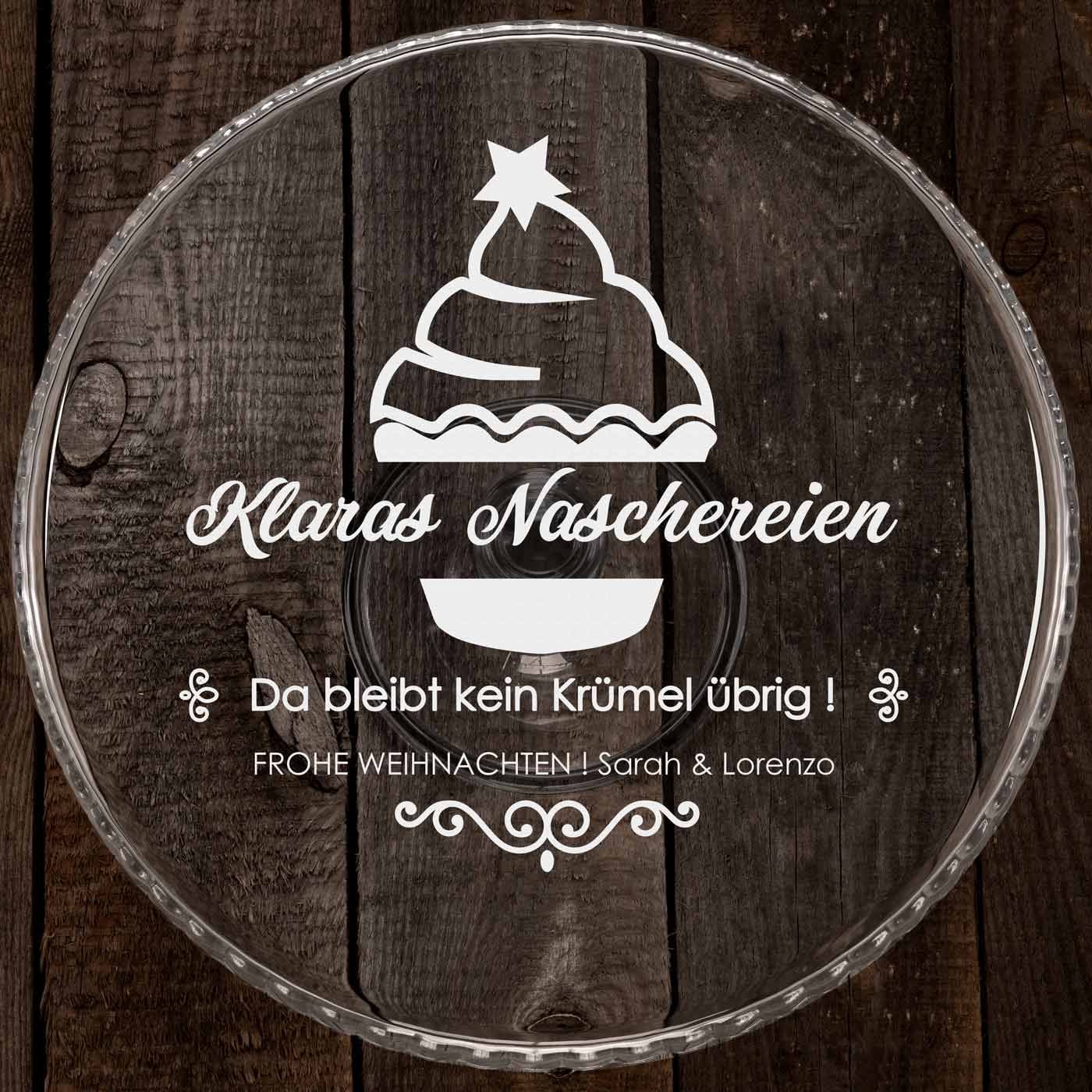 Kuchenplatte mit Gravur für sie zu Weihnachten