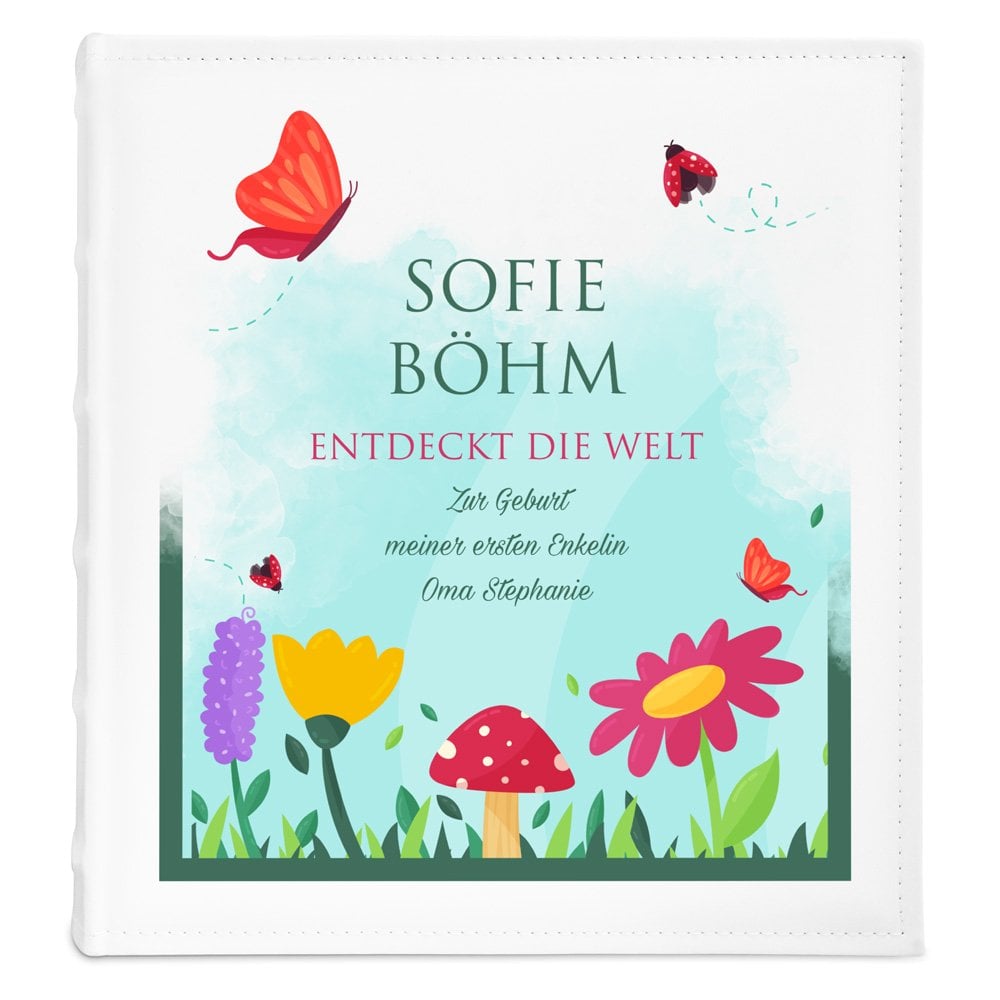 Fotoalbum mit Aufdruck zum Einkleben für ein Mädchen ein Baby zur Geburt