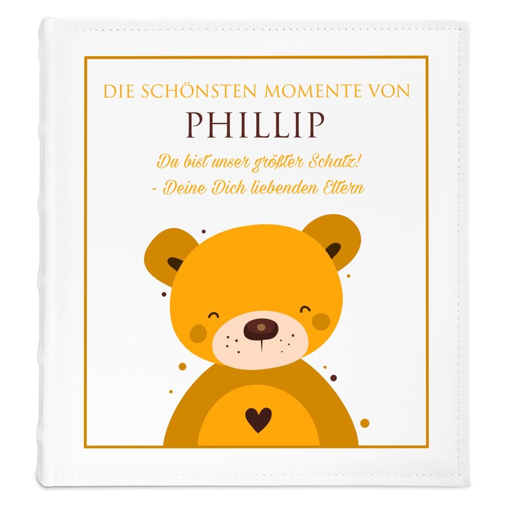 Fotoalbum mit Aufdruck zum Einkleben für einen Jungen zur Geburt