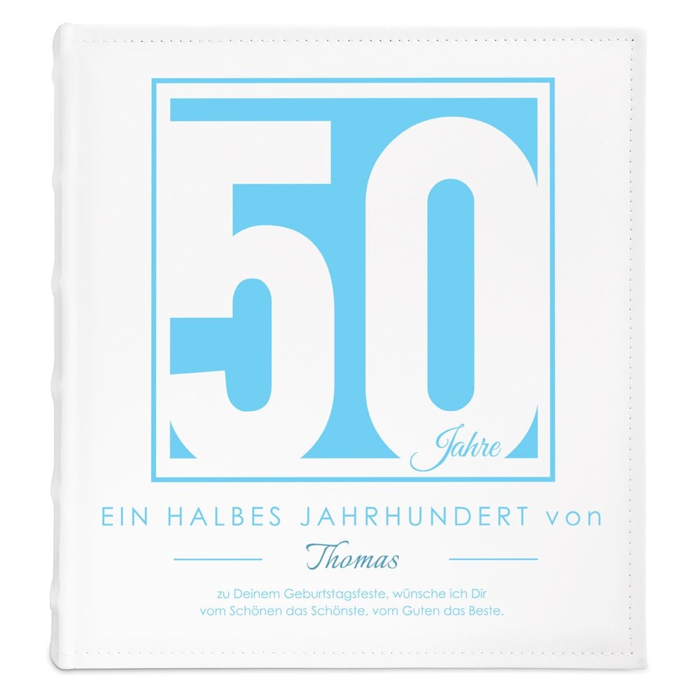 Fotoalbum mit Aufdruck zum Einkleben für einen Mann zum 50. Geburtstag