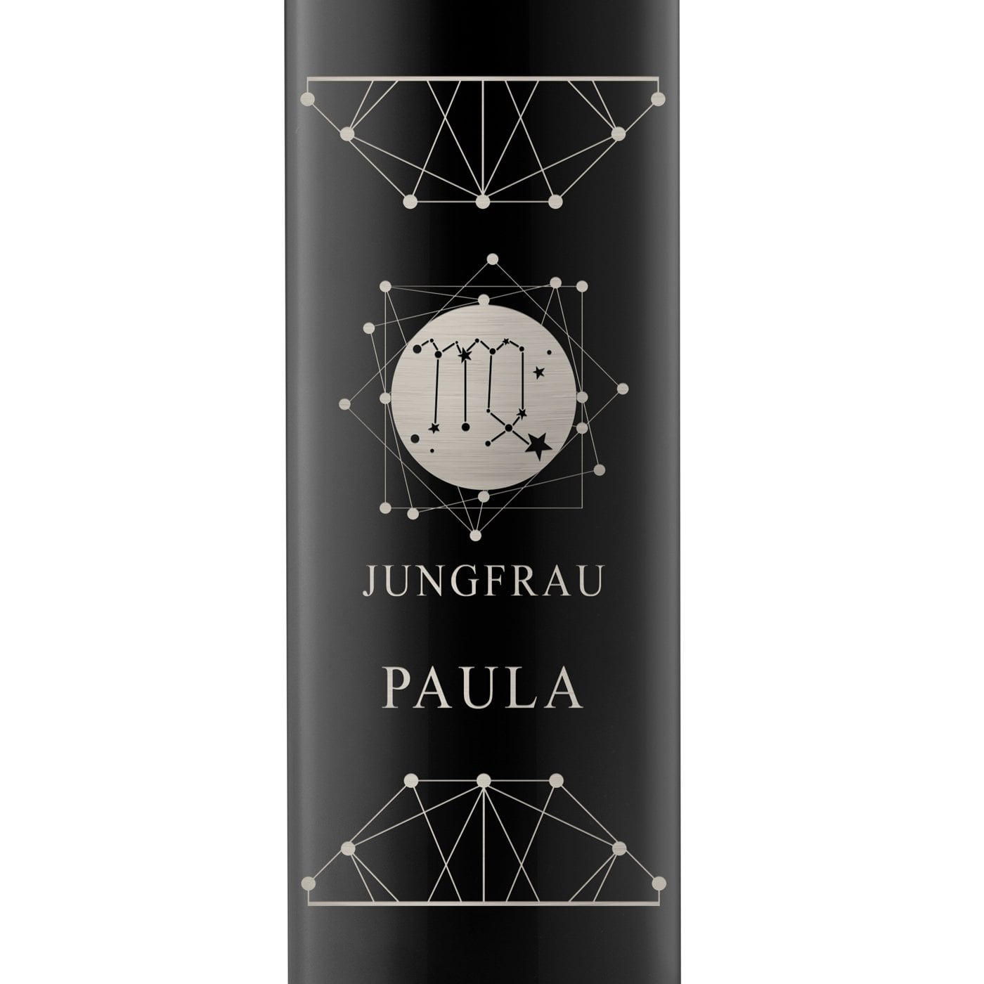 Auslaufsichere Thermosflasche mit Gravur Schwarz 400 ml für sie Sternzeichen