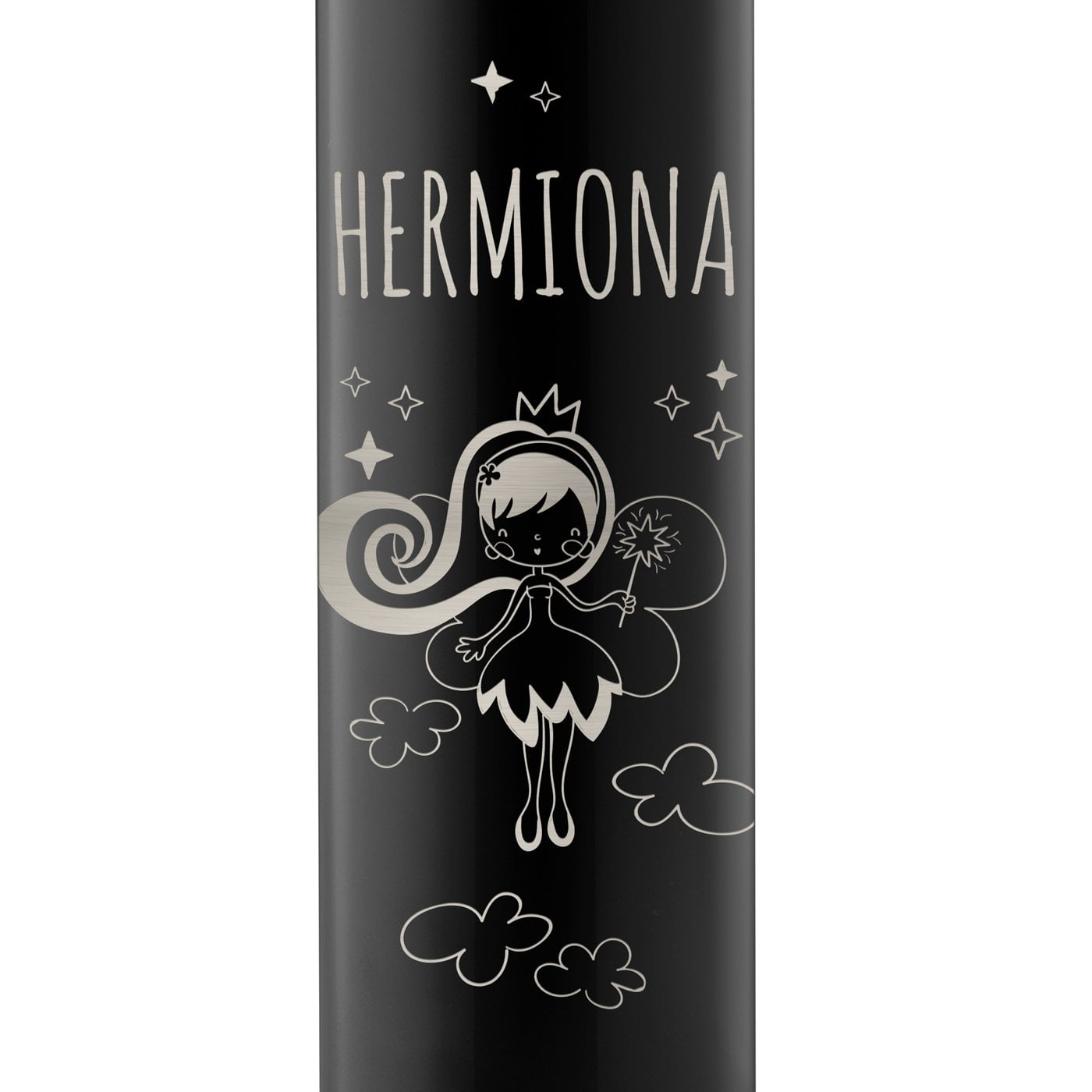 Auslaufsichere Thermosflasche mit Gravur Schwarz 400 ml für sie ein Mädchen