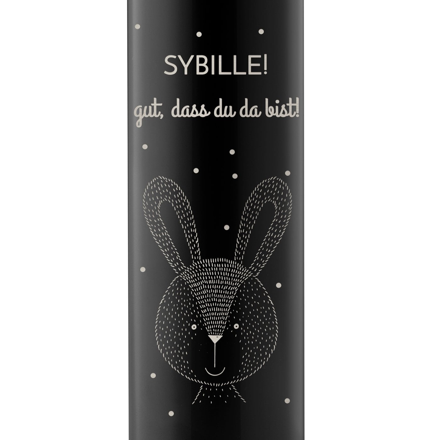 Auslaufsichere Thermosflasche mit Gravur Schwarz 400 ml für sie nicht nur zum Valentinstag