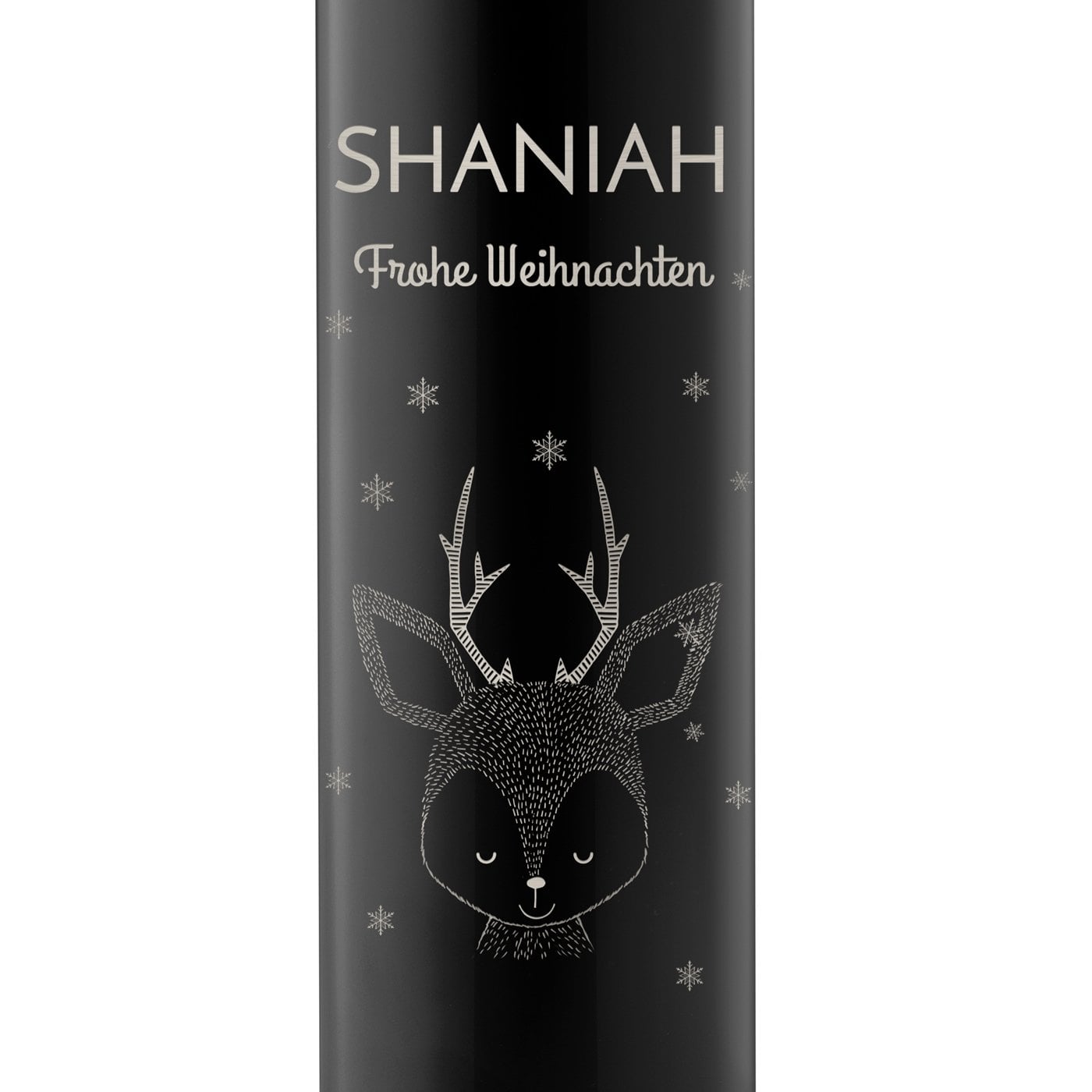 Auslaufsichere Thermosflasche mit Gravur Schwarz 400 ml für sie zu Weihnachten