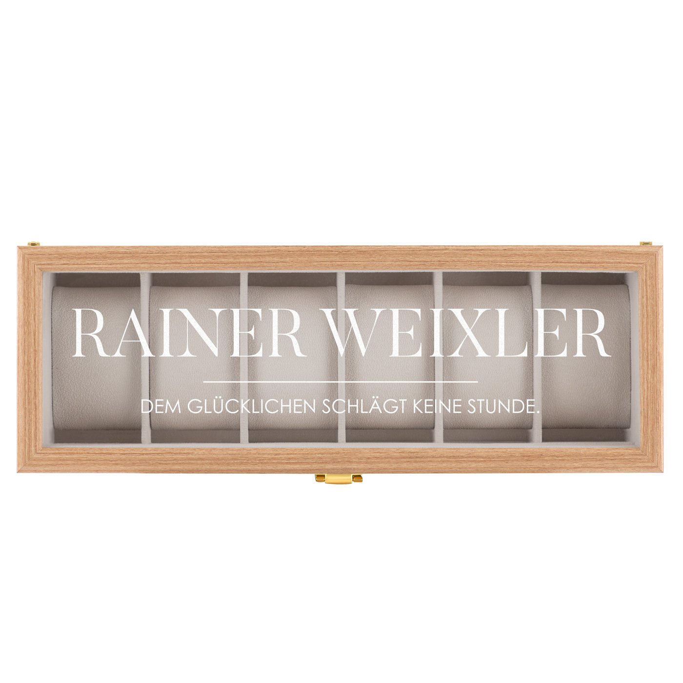 Uhrenbox aus Holz für 6 Uhren mit Gravur für ihn zum Geburtstag