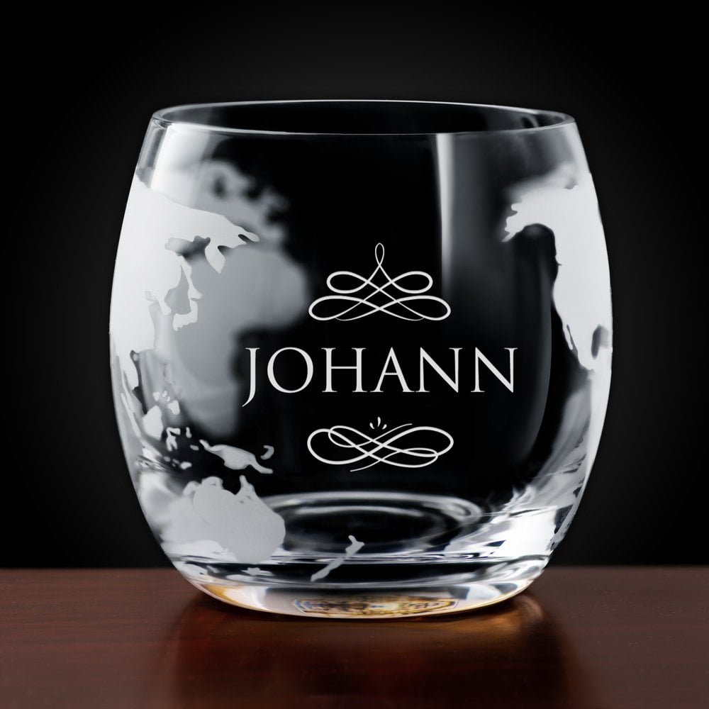 Whisky Karaffe in Globusform mit Schiff mit 2 Gläsern für einen Whiskyliebhaber zum Jubiläum