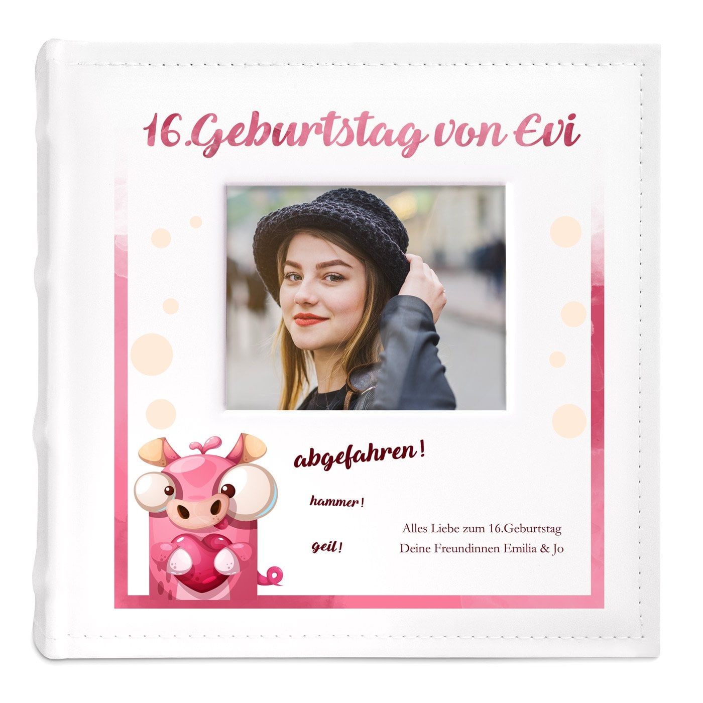 Einsteck Fotoalbum mit Sichtfenster und Aufdruck für Ihre Freundin
