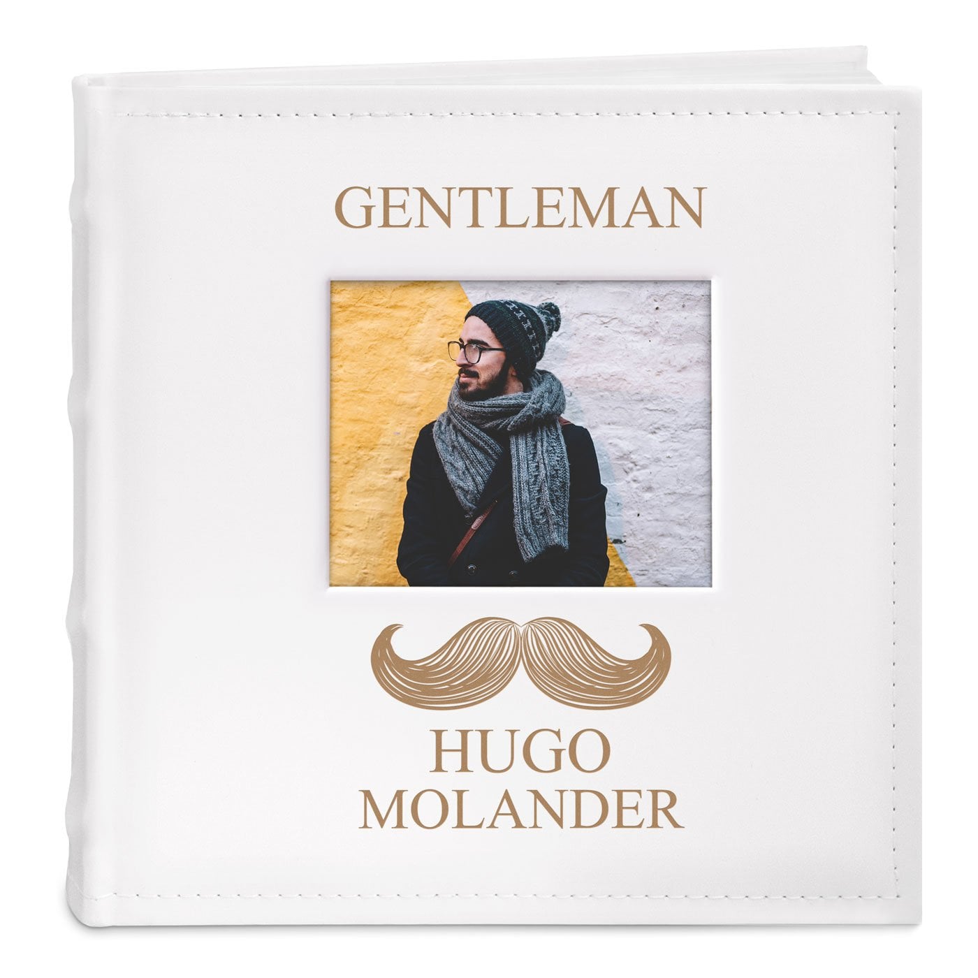 Einsteckalbum mit Aufdruck und Sichtfenster für einen Gentleman