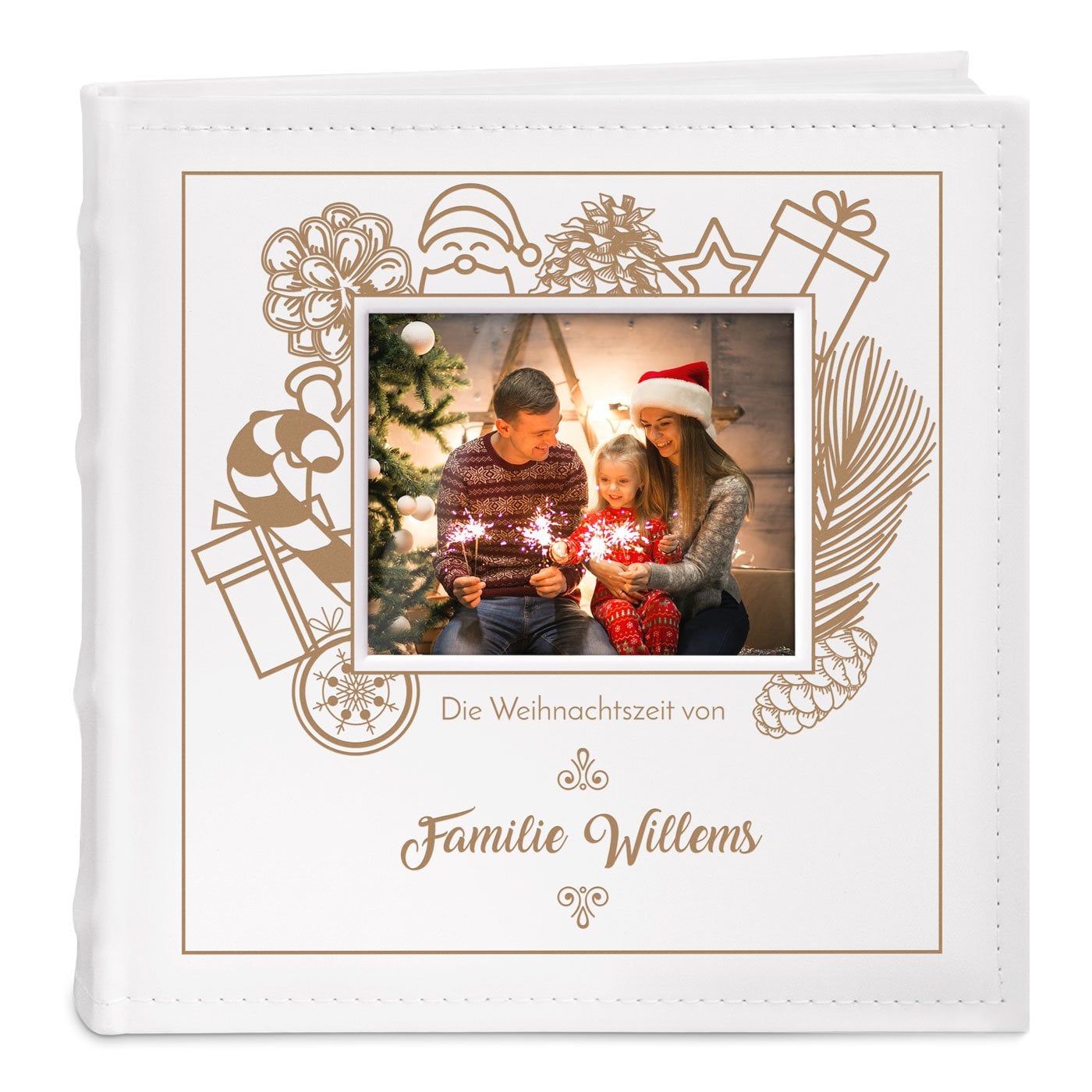 Einsteckalbum mit Aufdruck und Sichtfenster für ein Ehepaar zu Weihnachten