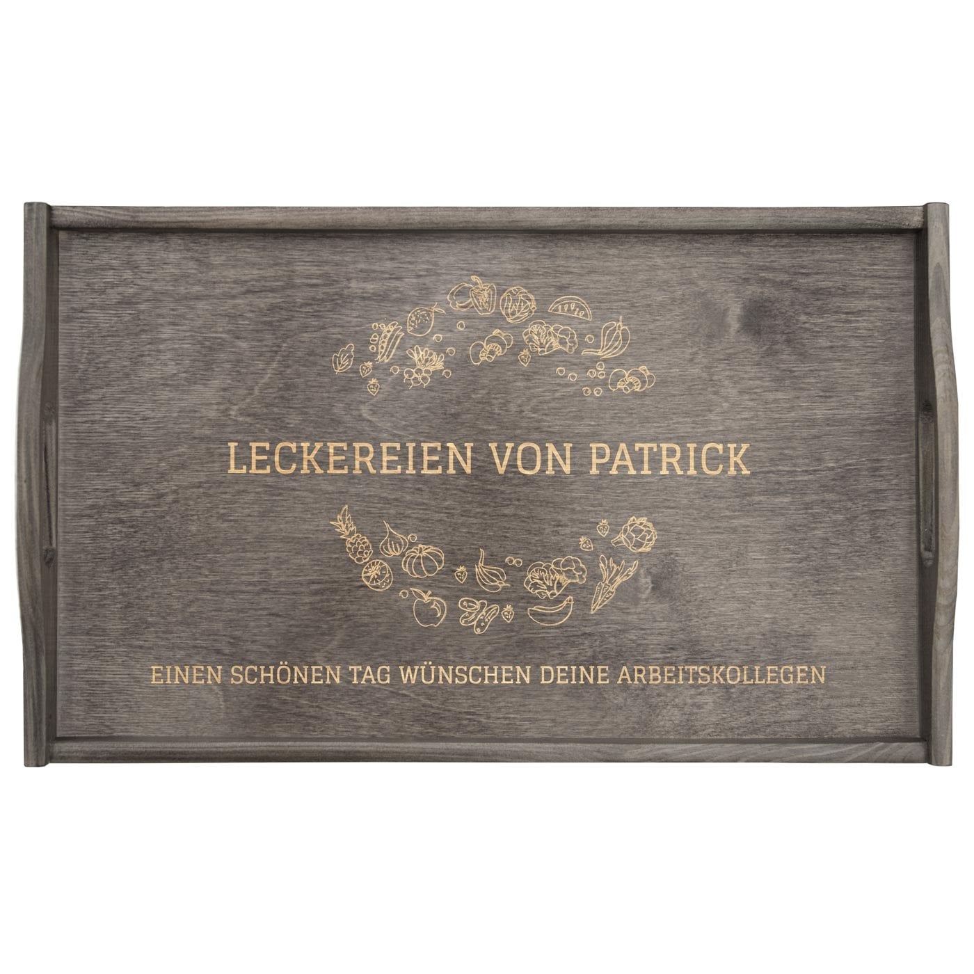 Klappbarer Tablettisch aus Kiefernholz mit Gravur Grau für Ihren Freund Ehemann zum Geburtstag