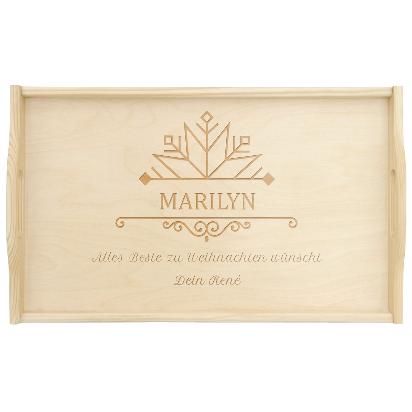Klappbares Betttablett aus Kiefernholz mit Gravur Natur für Ihre Freundin Ehefrau zu Weihnachten