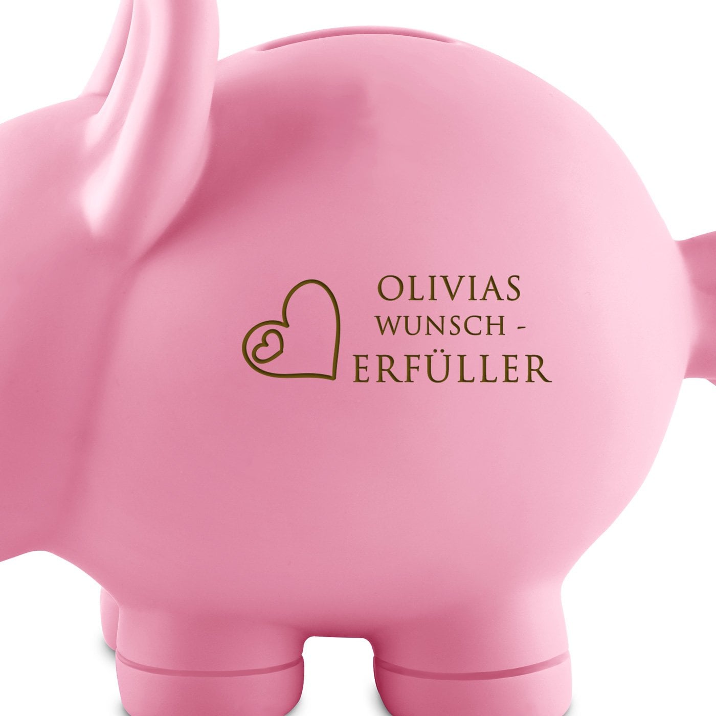 Rosa Sparschwein mit Gravur für eine Enkelin