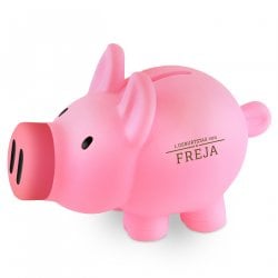 Rosa Sparschwein mit Gravur für ein Mädchen zum ersten Geburtstag