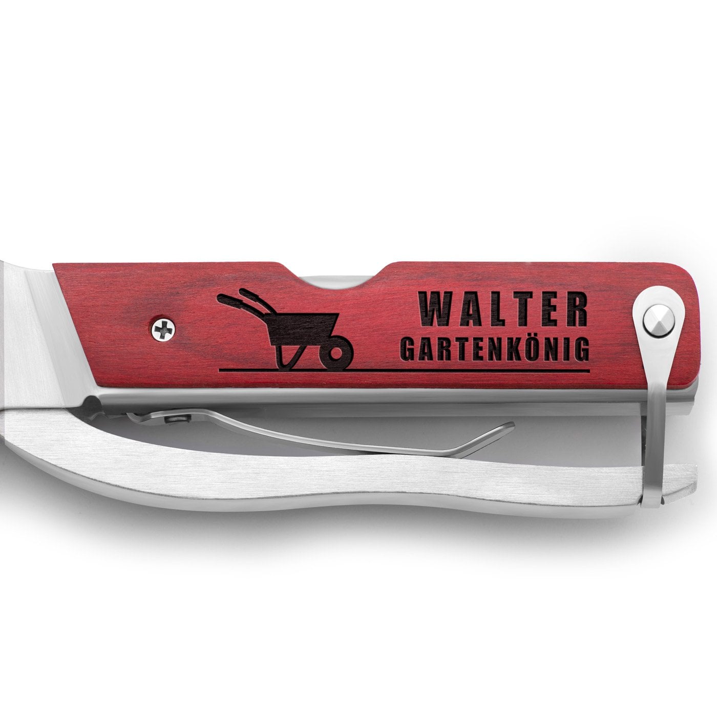 Kompaktes Multitool mit Gravur für einen Gärtner