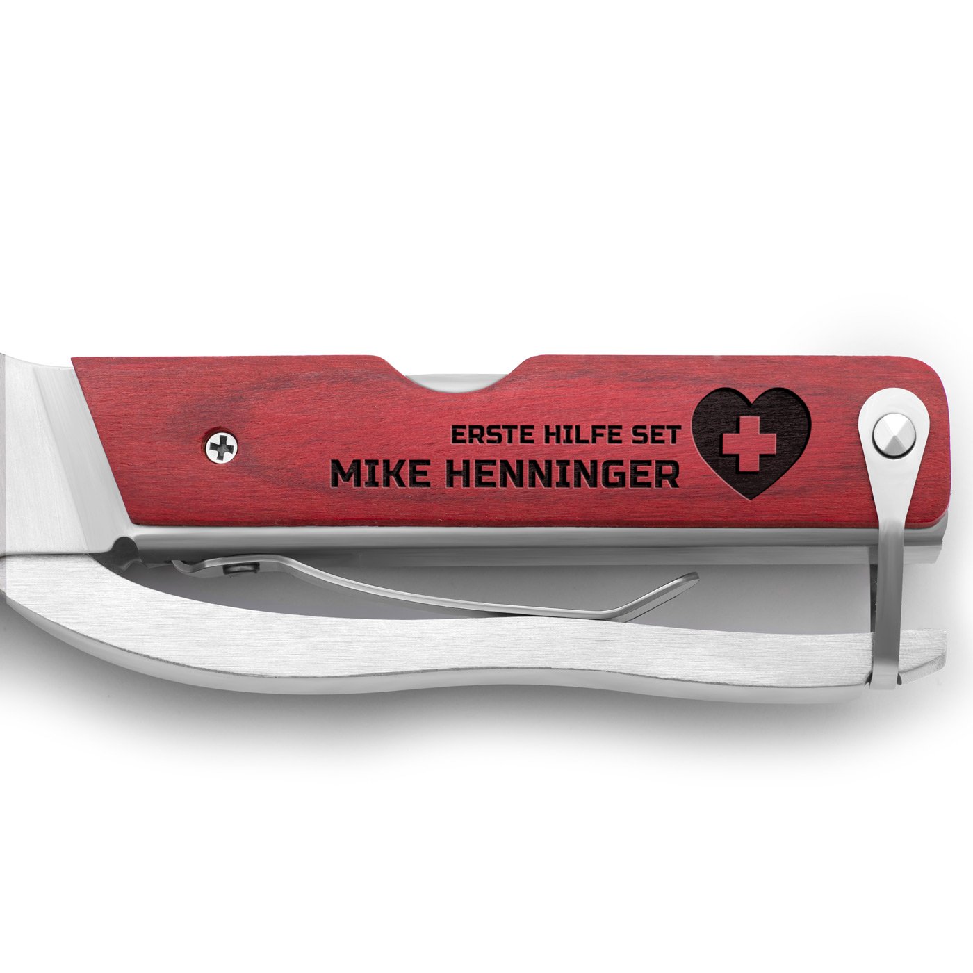 Kompaktes Multitool mit Gravur für einen Arzt