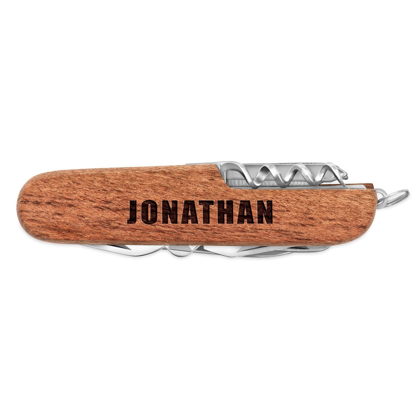 Holz Taschenmesser mit einem eingravierten Vornamen für ihn zum Geburtstag