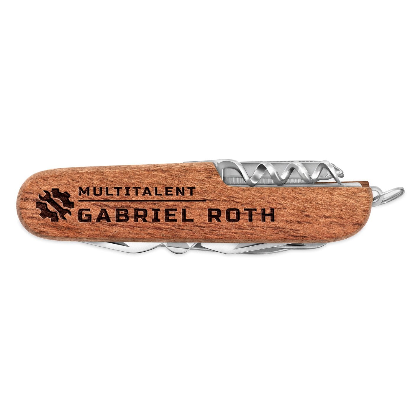 Holz Taschenmesser mit Gravur für Bastler
