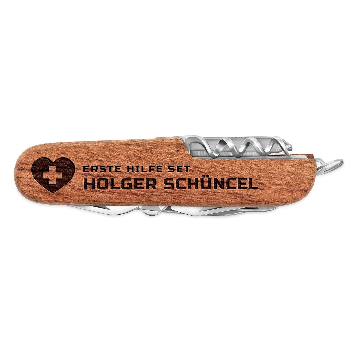 Holz Taschenmesser mit Gravur für einen Arzt
