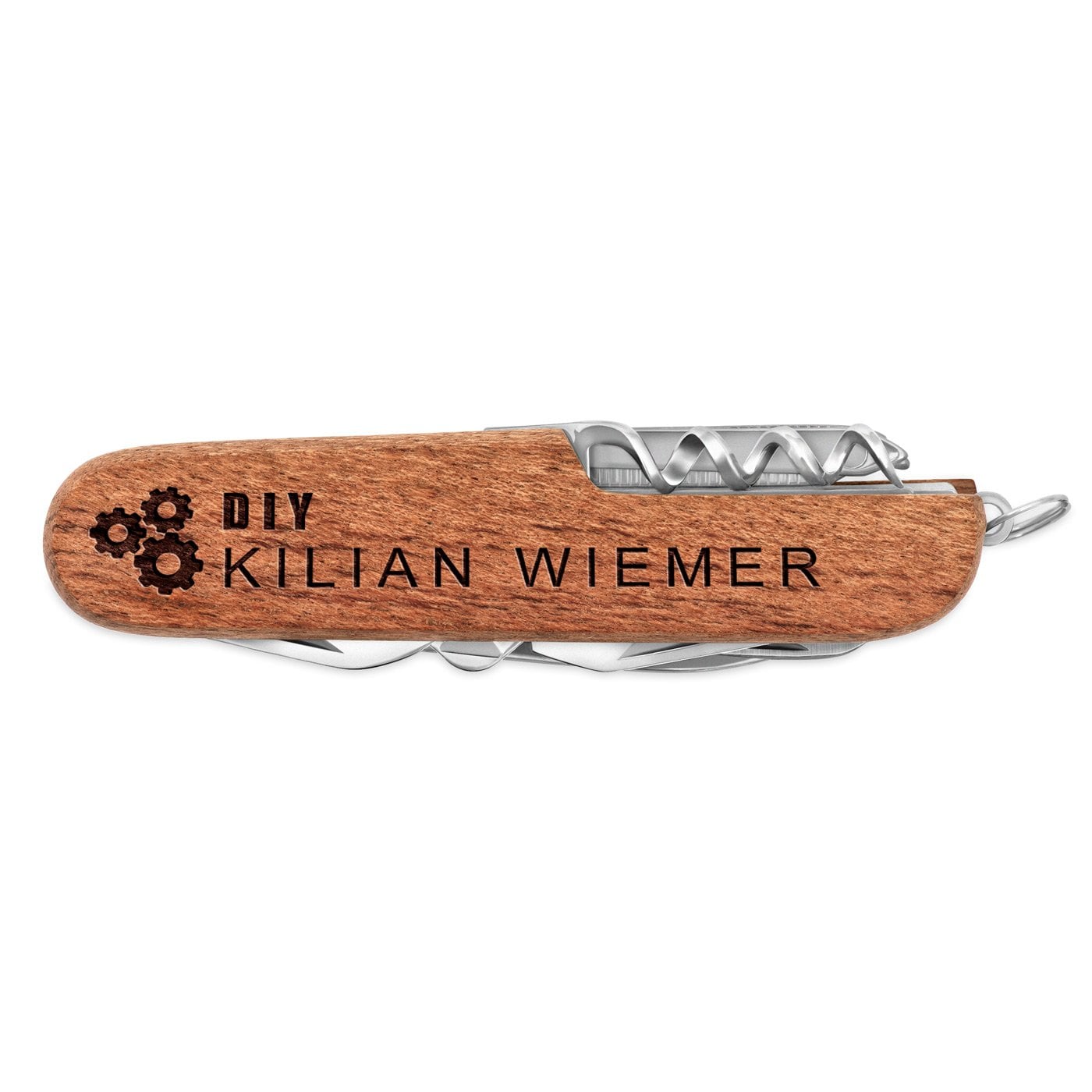 Holz Taschenmesser mit Gravur für einen Heimwerker