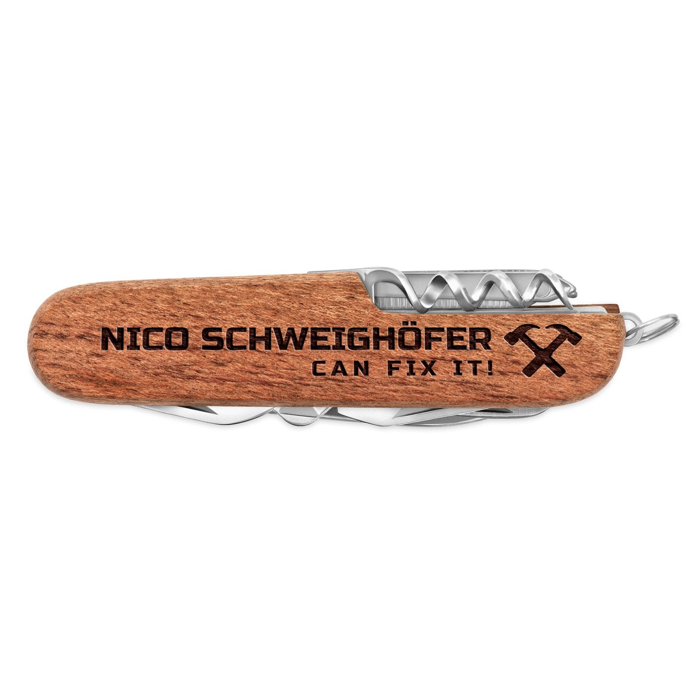 Holz Taschenmesser mit Gravur für einen Meister