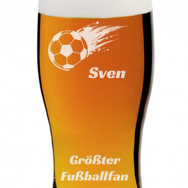 Bierglas mit Gravur für einen Fußballfan