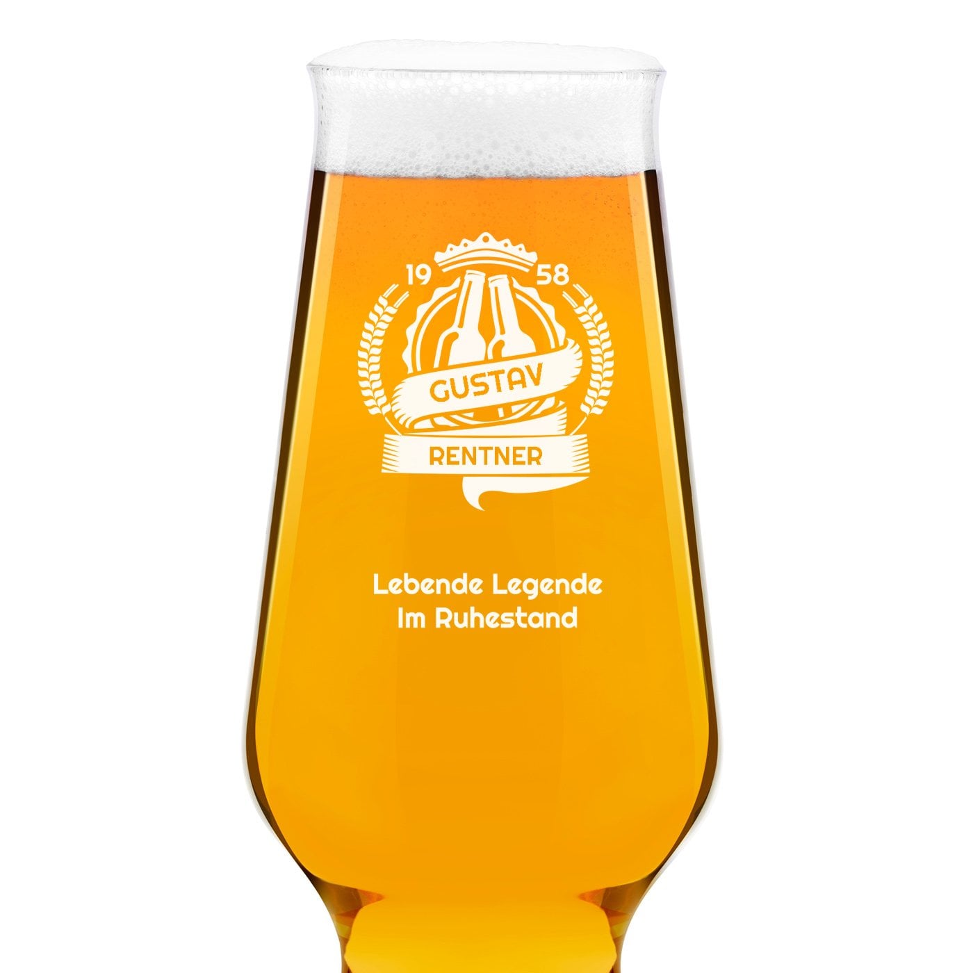 Splendour Bierglas mit Gravur für einen Rentner
