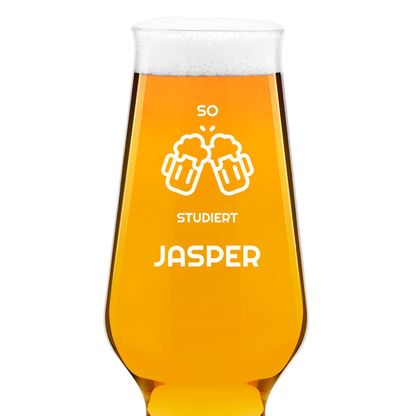 Splendour Bierglas mit Gravur für einen Studenten, Partygänger zum Jubiläum
