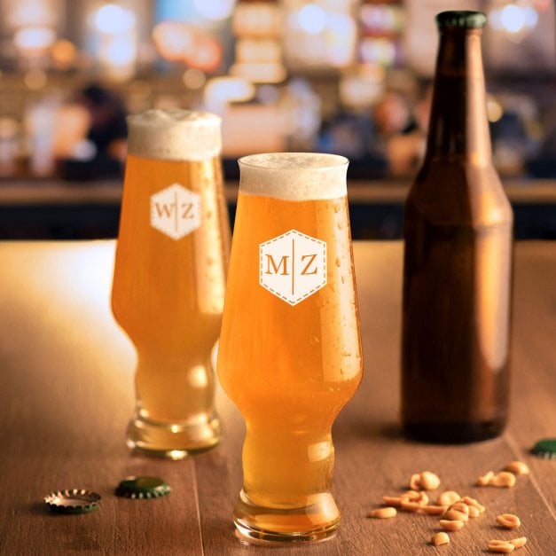 Splendour 2er Biergläser Set mit eingravierten Initialen für ein Paar