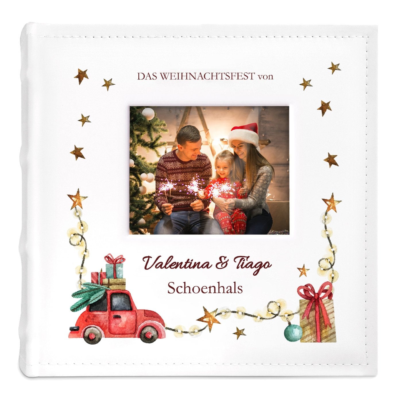 Einsteck Fotoalbum mit Sichtfenster und Aufdruck für ein Paar zu Weihnachten