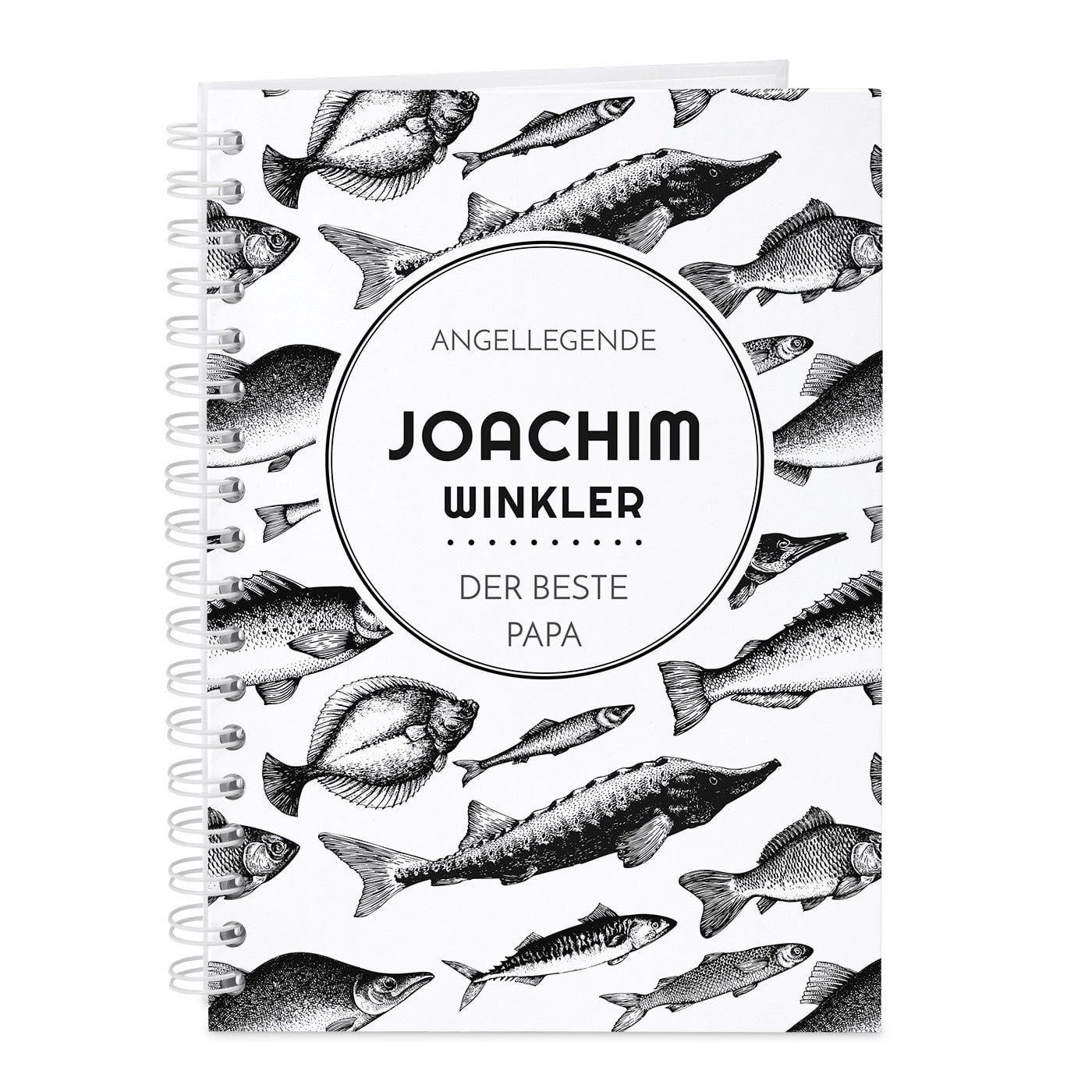 Notizbuch kariert mit Aufdruck für den Anglerpapa