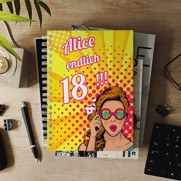  Notizblock für Memos mit Aufdruck für sie zum 18. Geburtstag