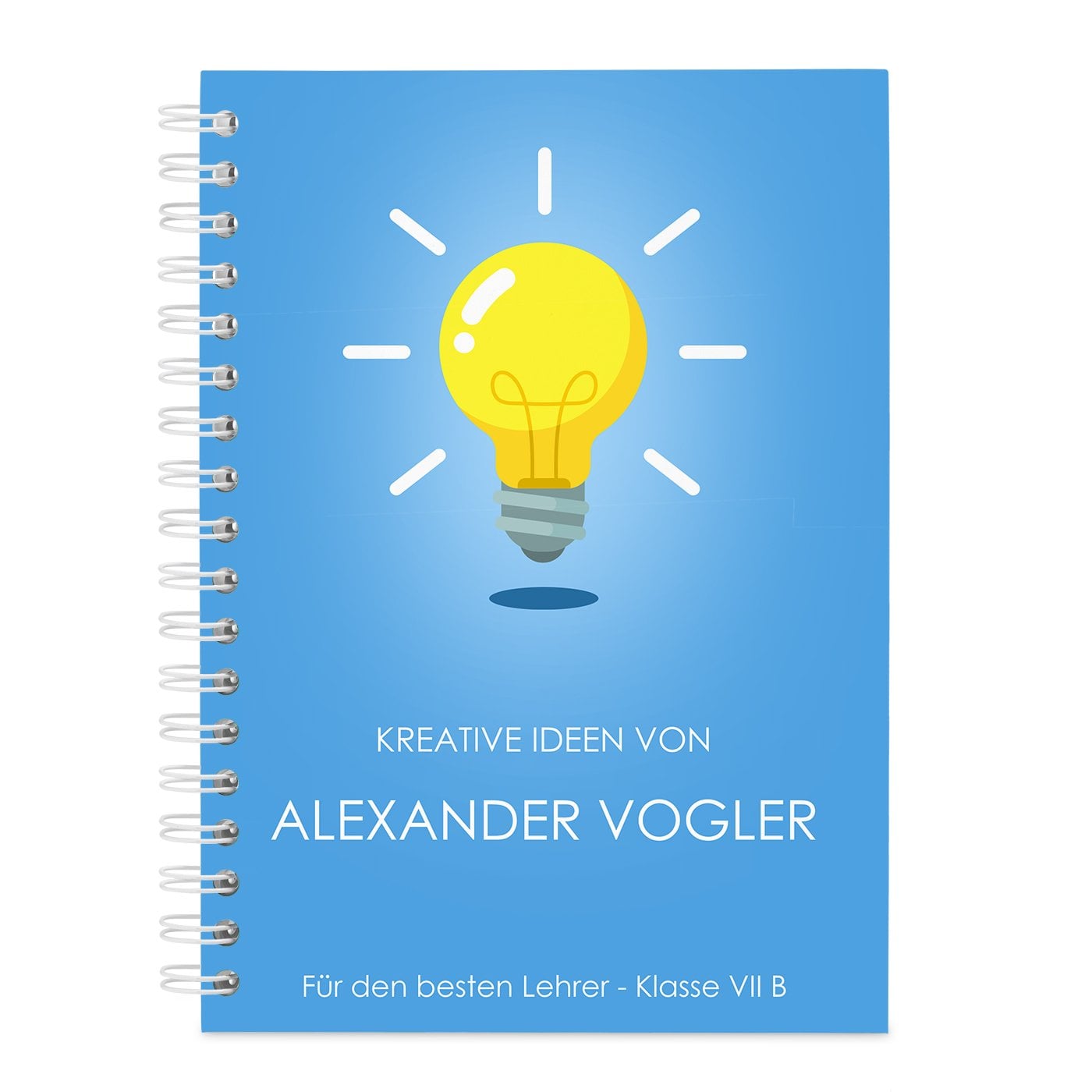 Ringbuch mit Aufdruck für einen Klassenlehrer zum Lehrertag