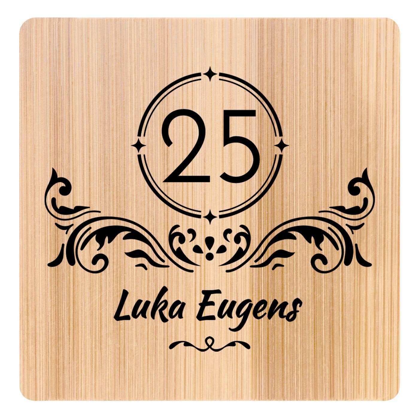 6er Holzuntersetzer-Set mit Aufdruck für ihn zum 25. Geburtstag