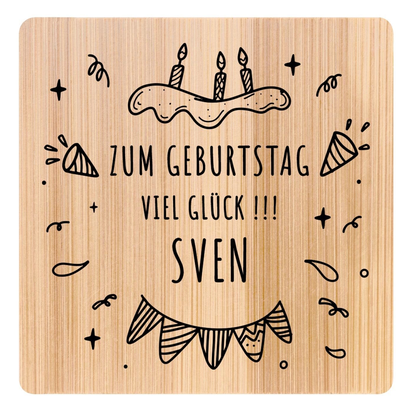 6er Holzuntersetzer-Set mit Aufdruck für einen Kaffeegenießer zum Geburtstag