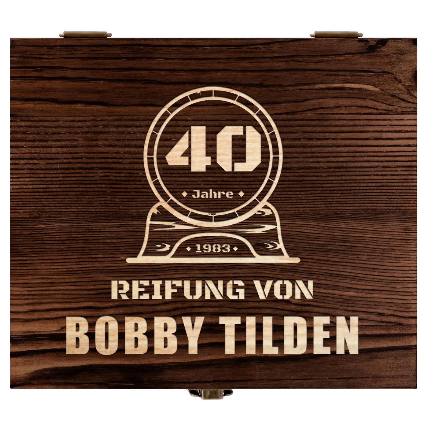 Whisky Steine Set mit 2 Gläsern in Holzbox mit Gravur für einen Whiskygenießer zum 40. Geburtstag