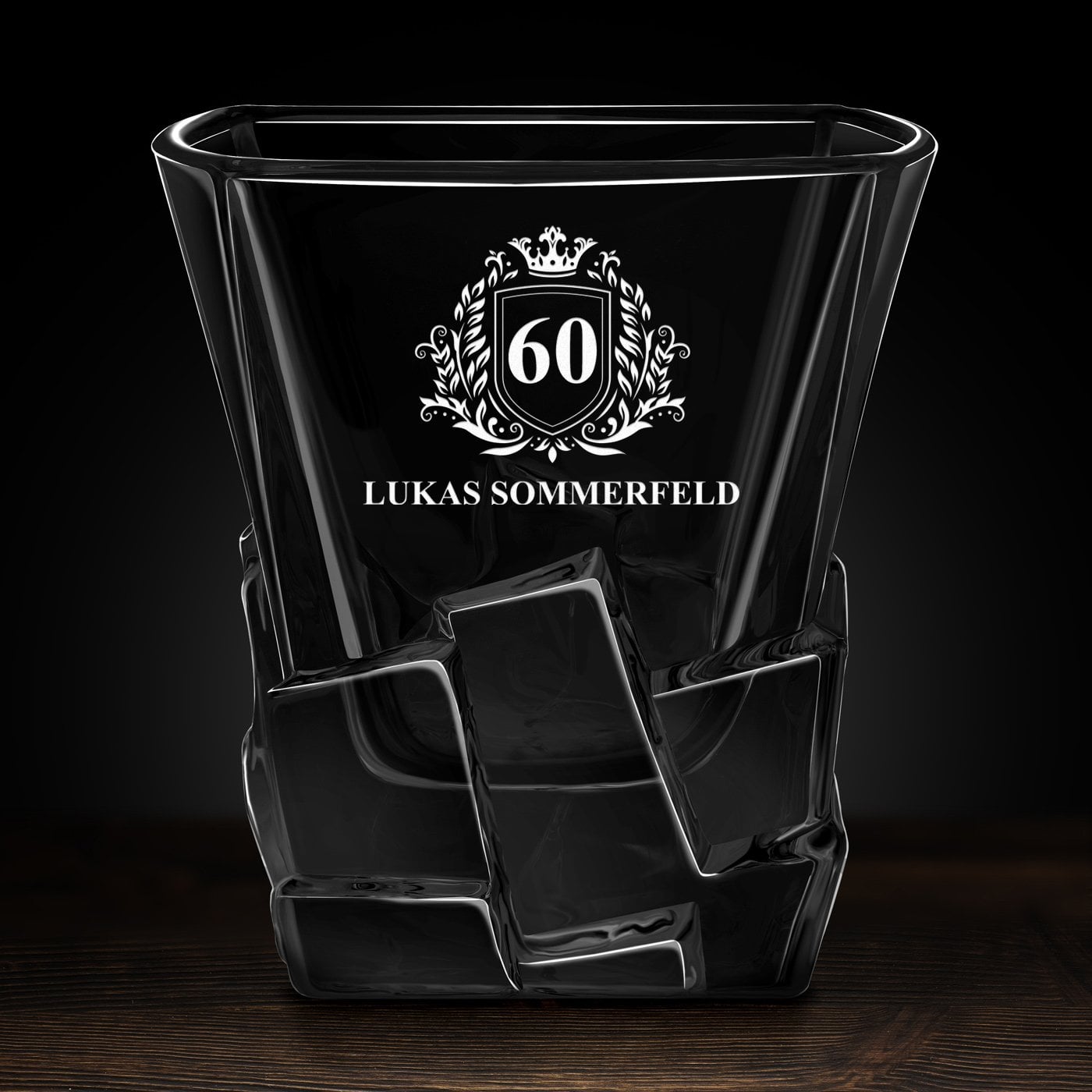 Ice Blink Whisky Glas mit Gravur für ihn zum 60. Geburtstag