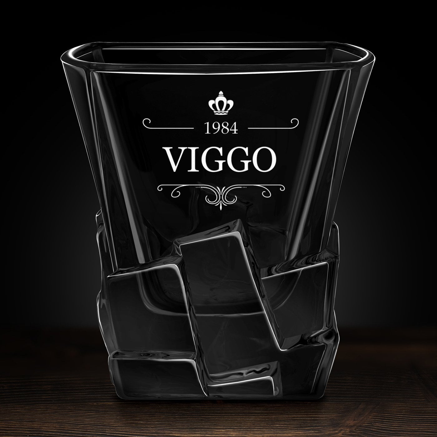 Ice Blink Whisky Glas mit Gravur für Ihn zum Geburtstag, Jubiläum