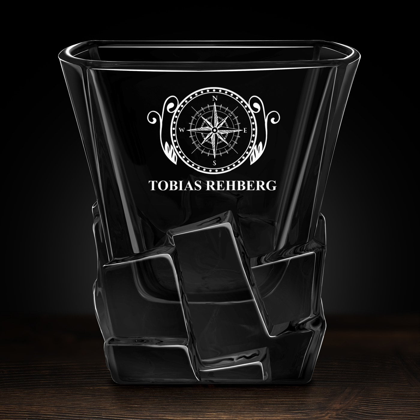 Ice Blink Whisky Glas mit Gravur für einen Reise- oder Bergliebhaber