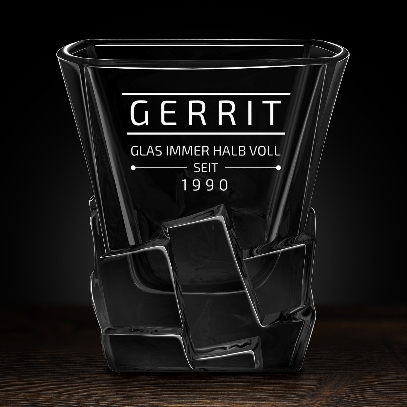 Ice Blink Whisky Glas mit Gravur für einen Sportler, Schwimmer zum Geburtstag