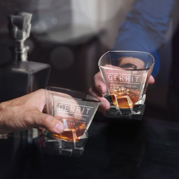 Ice Blink 6er Whisky Gläser Set mit Gravur für einen Sportler, Schwimmer zum Geburtstag